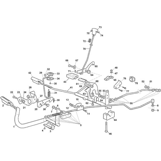 TORNADO 9121 W - 2024 - 2T1945381/ST2 - Stiga Ride On Mower Brake and Gearbox Controls Diagram