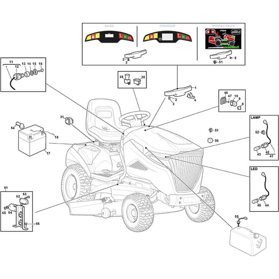 TORNADO 9121 W - 2024 - 2T1945381/ST2 - Stiga Ride On Mower Electric Parts Diagram