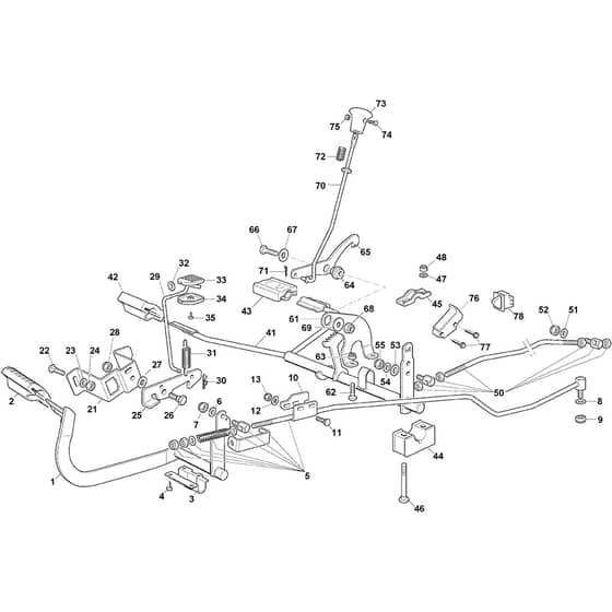 TORNADO 9121 W - 2024-2025 - 2T1950381/ST1 - Stiga Ride On Mower Brake and Gearbox Controls Diagram