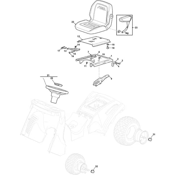 TORNADO 9121 WX - 2022-2023 - 2T3040381/ST2P - Stiga Ride On Mower Frame. Diagram