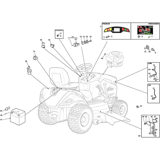 TORNADO PRO 9121 XWSY - 2020-2021 - 2T3040381/ST1 - Stiga Ride On Mower Electric Parts Diagram