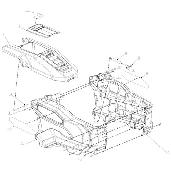 EGO TR3800E-B - Riding Mower (Feb 2024) Protective Cover Accembly Diagram