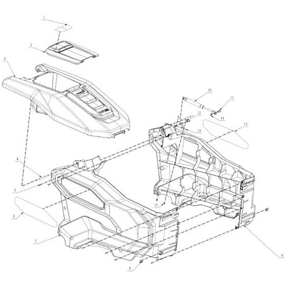 EGO TR4200E - Riding Mower (Feb 2024) Protective Cover Accembly Diagram