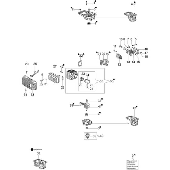TR 1551 -  - Efco Earth Auger Engine assy Diagram