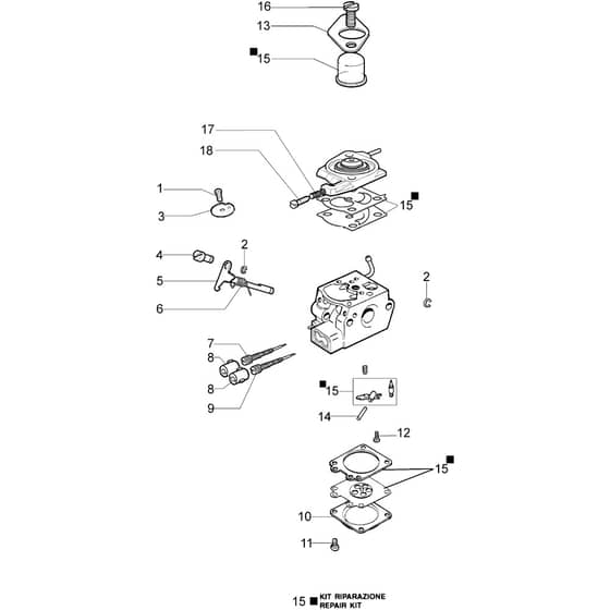 TR 1551 (EURO 5) -  - Efco Earth Auger Carburettor WT-866A Diagram