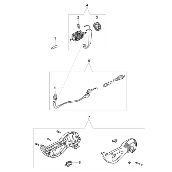 TR 61 E - Oleo-Mac Brushcutter Motor (SN 308xxxx) Diagram