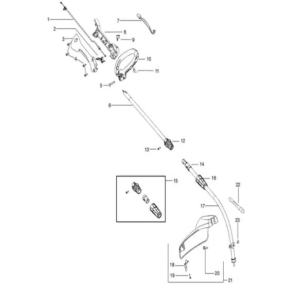 McCulloch TRIM MAC 250LS - 952715743 - 2011-12 - Shaft & Handle (1) Parts Diagram