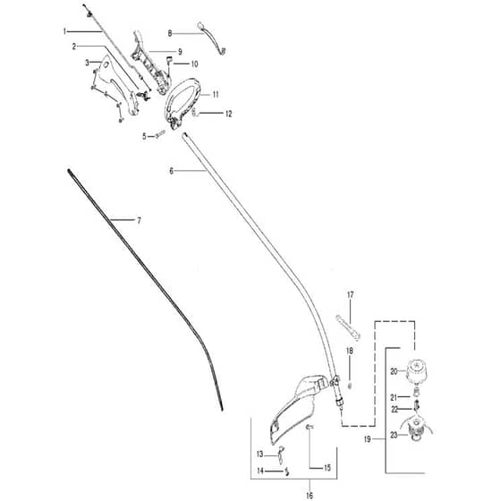McCulloch TRIM MAC SL - 2010-04 - Shaft & Handle (1) Parts Diagram
