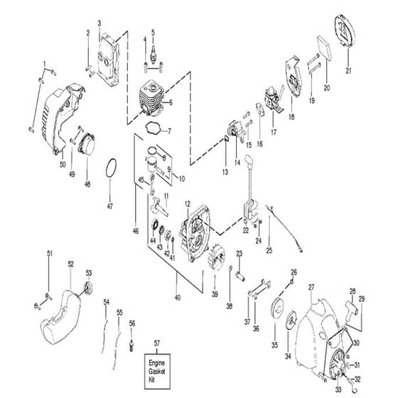 McCulloch TRIM MAC SL - TRIM MAC SL+ - 2010-07 - Engine (3) Parts Diagram