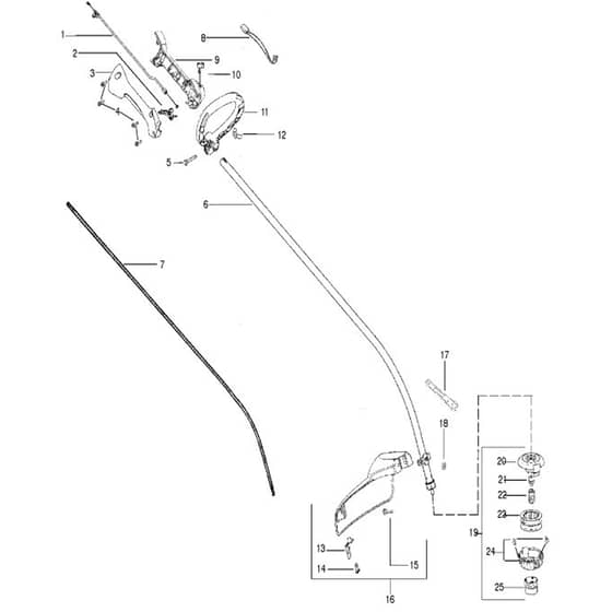 McCulloch TRIM MAC SL - TRIM MAC SL+ - 2010-07 - Shaft & Handle (4) Parts Diagram