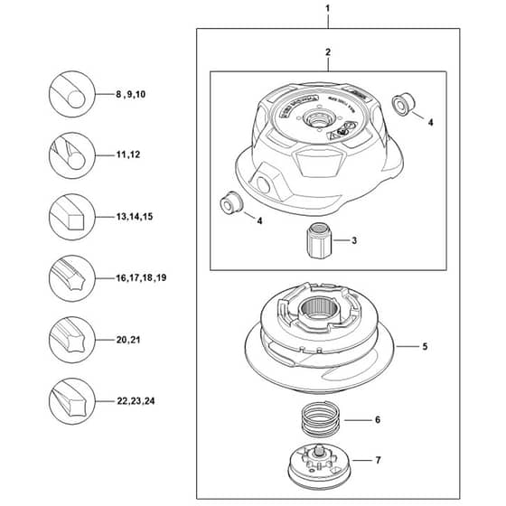 Stihl TrimCut C 52-2 - Mowing Head - Parts Diagram
