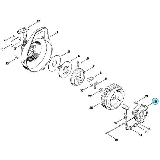 Stihl TS08 - Rewind Starter, Ignition System - Parts Diagram