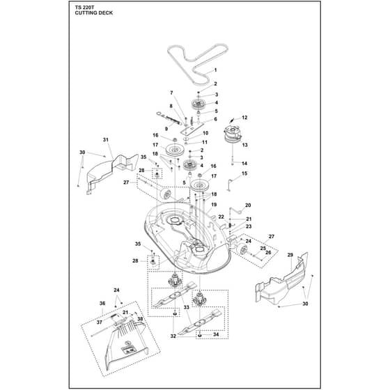 Husqvarna TS220 T - 970728301 - Mower Deck / Cutting Deck 01
