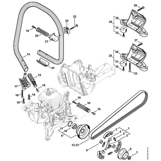 Genuine Stihl TS420 / D - Clutch, Handlebar