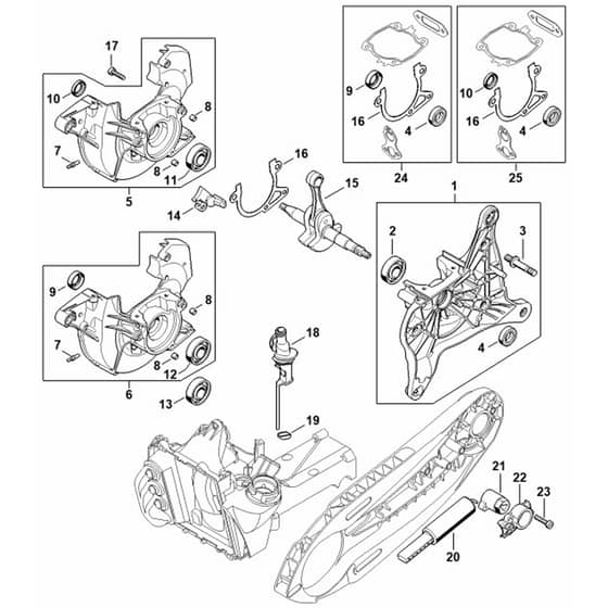 Genuine Stihl TS420 / A - Crankcase
