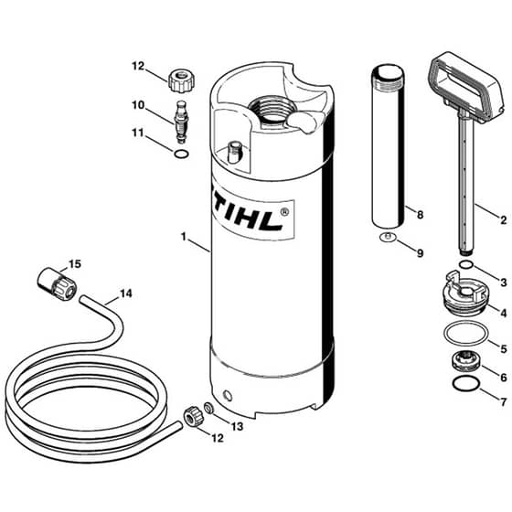 Genuine Stihl TS420 / P - Pressurized water tank (28.2010)