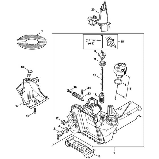 Genuine Stihl TS500i / E - Tank housing