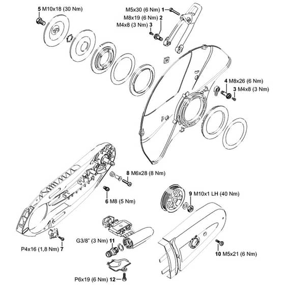 Genuine Stihl TS500i / R - Tightening torques