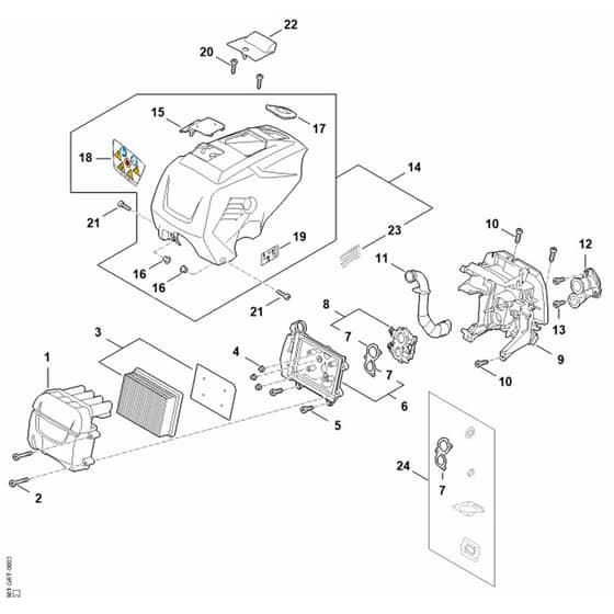 Stihl TS710i - Air Filter, Shroud - Parts Diagram
