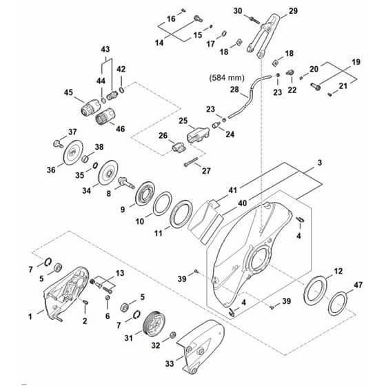 Stihl TS710i - Support With Guard - Parts Diagram