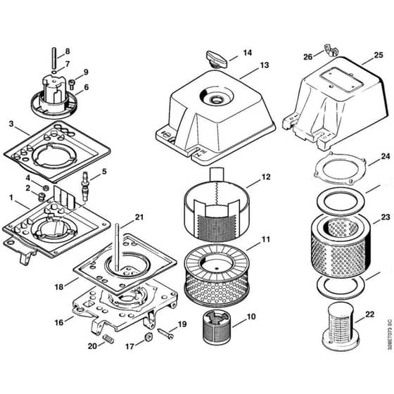 Stihl TS760 - Filter Housing, Air Filter - Parts Diagram
