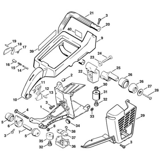 Stihl TS760 - Shroud, Handle Frame - Parts Diagram