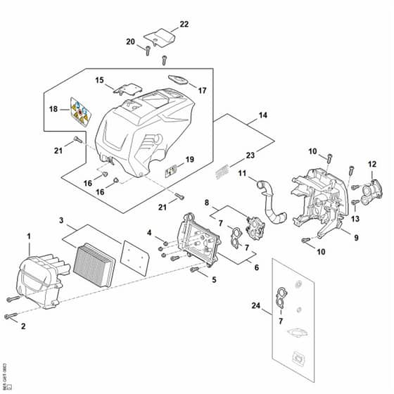 Stihl TS910i - Air Filter, Shroud - Parts Diagram