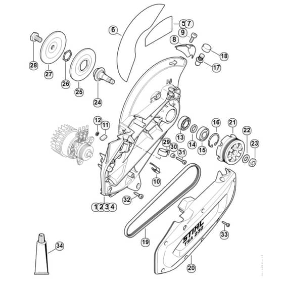 TSA230 C-Cast Arm With Guard