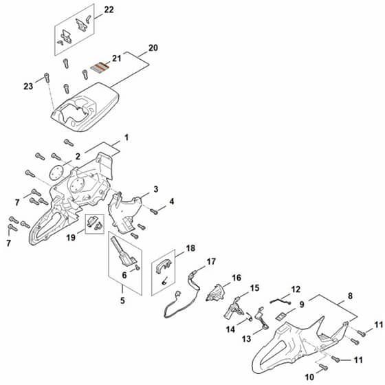 Stihl TSA300.0 - Handle Housing, Shroud - Parts Diagram
