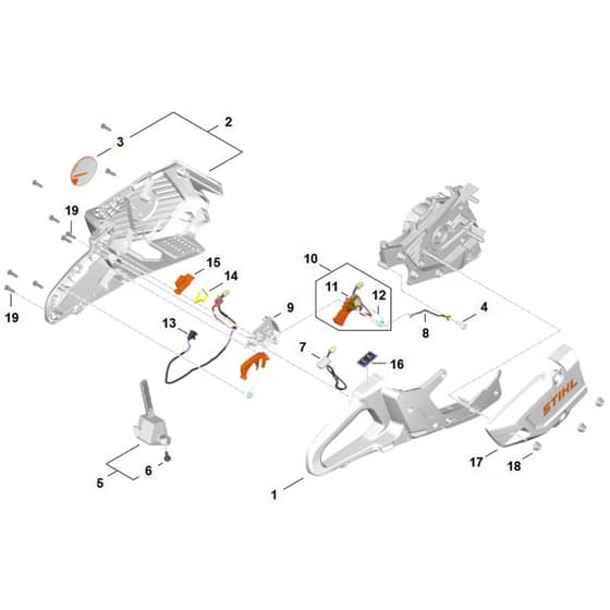Stihl TSA350.0 - Handle Housing, Cover - Parts Diagram