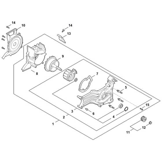 Stihl TSA 500.0-B - Electric Motor, Motor Housing - Parts Diagram