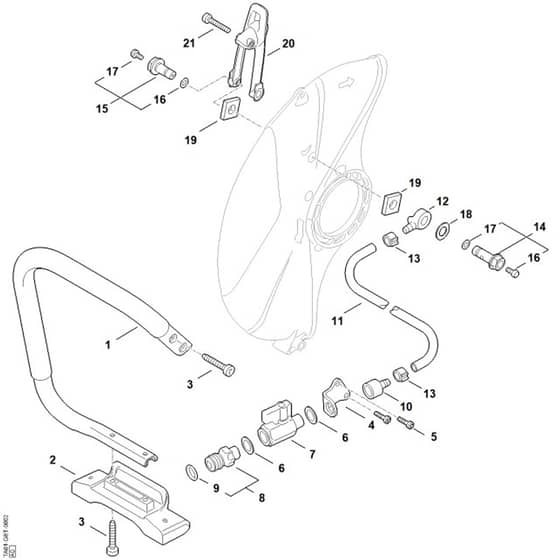 Stihl TSA 500.0-B - Handlebar, Water Connection - Parts Diagram