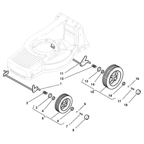TURBO 45 B - 2011-2012 - 292451028/S11 - Stiga Rotary Mower Wheels and Hub Caps Diagram
