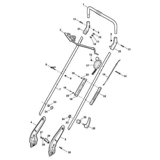 TURBO 48 PLUS H - 2011 - 299481031/S11 - Stiga Rotary Mower Handle Upper Part Diagram