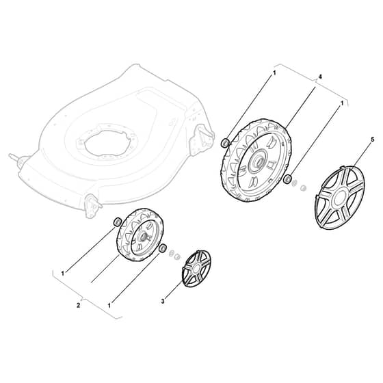 TURBO 48 S B - 2011-2013 - 299486021/S12 - Stiga Rotary Mower Wheels and Hub Caps Diagram