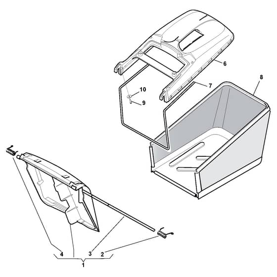 TURBO 48 S BW PLUS B - 2010 - 299486021/S10 - Stiga Rotary Mower Grass Catcher Diagram