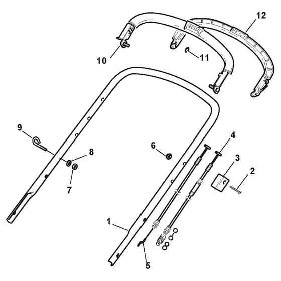 TURBO 48 S BW PLUS H - 2010-2013 - 299486031/S10 - Stiga Rotary Mower Handle Upper Part Diagram