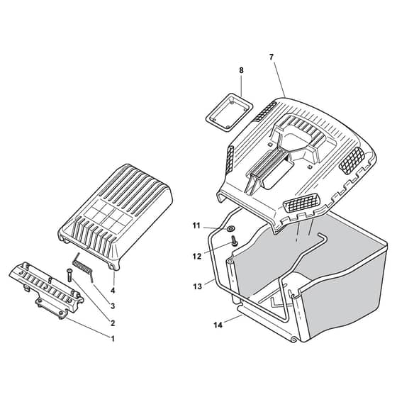 TURBO 50 S H - 2012 - 292502031/S11 - Stiga Rotary Mower Grass Catcher Diagram