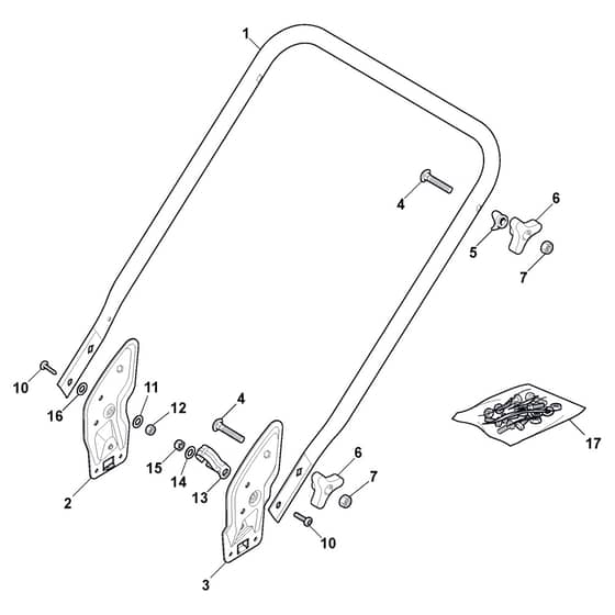 TURBO 53 L - 2022-2025 - 299531148/STX - Stiga Rotary Mower Handle Lower Part Diagram
