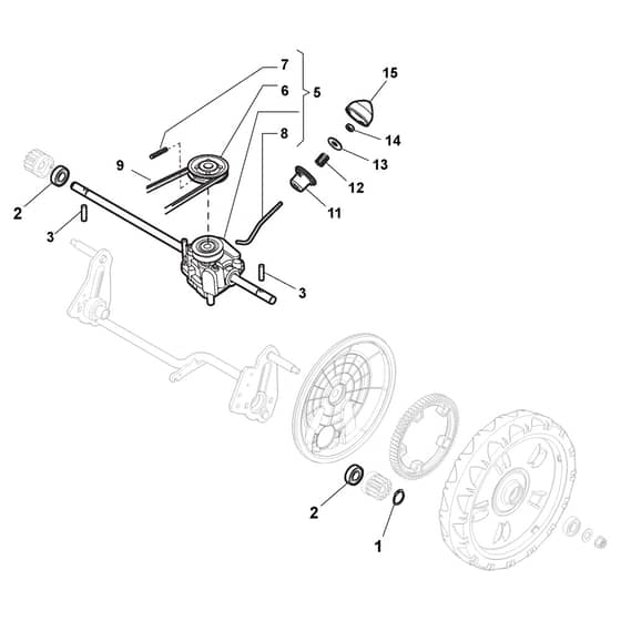 TURBO 53 S BW PLUS H - 2011 - 299536031/S11 - Stiga Rotary Mower Transmission Diagram