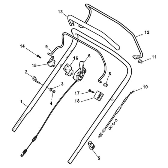 TURBO 53 SQ H BBC - 2017 - 299538838/S17 - Stiga Rotary Mower Handle Upper Part Diagram