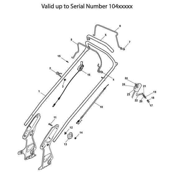TURBO EXCEL 50 S B BBC - 2010-2011 - 290508021/S10 - Stiga Rotary Mower Handle Upper Part Diagram