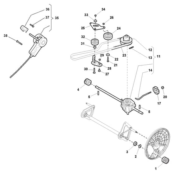 TURBO EXCEL 55 4S - 2010 - 290557041/S10 - Stiga Rotary Mower Transmission Diagram