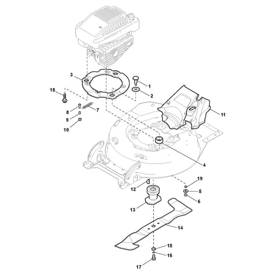 TURBO EXCEL PRO 55 4S INOX H - 2010 - 290567038/S10 - Stiga Rotary Mower Blade Diagram