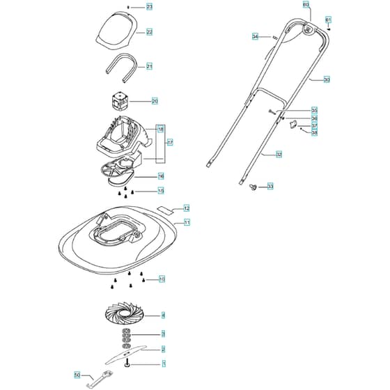 Flymo Turbo Lite 350 EU - 2019-01 - Lawn Mower Main Assembly