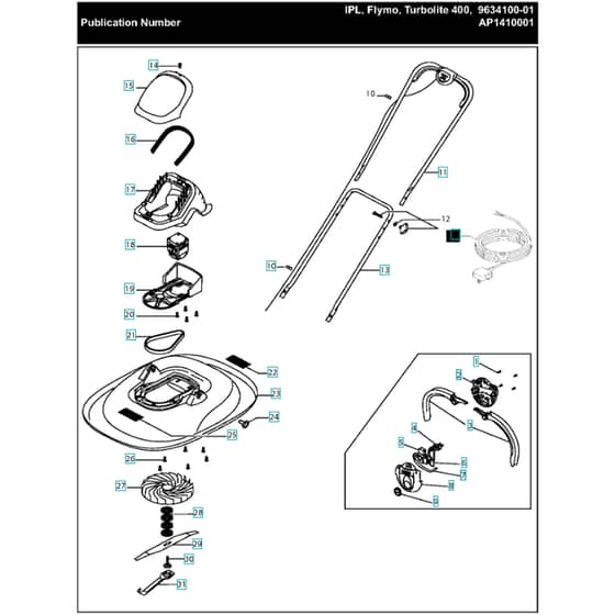 Flymo Turbo Lite 400 - 2014-11 - Lawn Mower Main Assembly