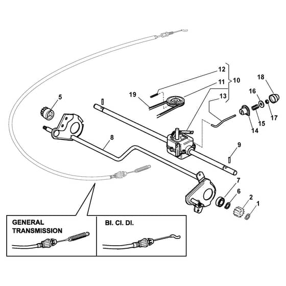 TURBO POWER 53 SE B - 2017-2019 - 292166528/S17 - Stiga Rotary Mower Transmission Diagram