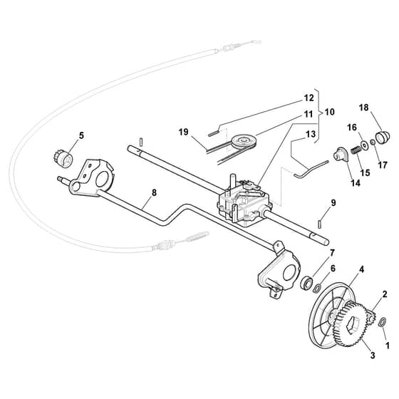 TURBO POWER 53 SV H - 2019 - 292168038/ST1 - Stiga Rotary Mower Transmission Diagram