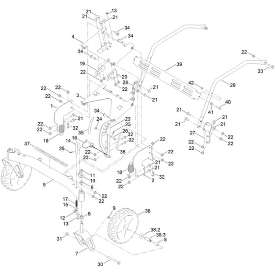 Toro TurfMaster HDX 76cm - 22236 (400000000 - 418899999) Front Bumper and Wheel