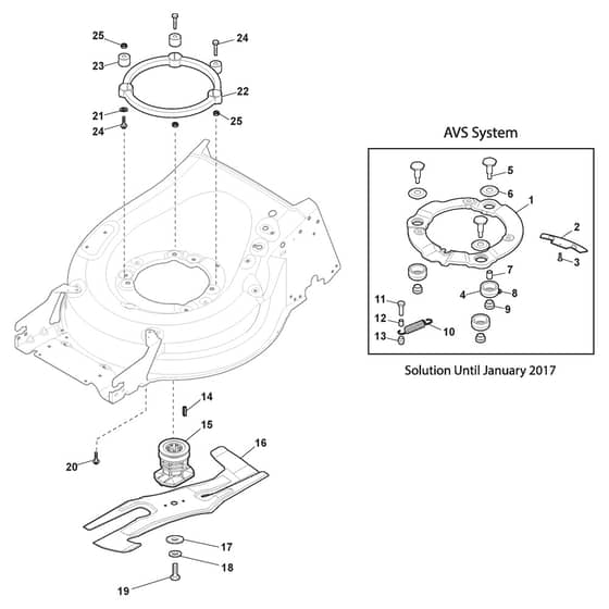 TWINCLIP 55 S B - 2017 - 294562028/S17 - Stiga Rotary Mower Blade Diagram